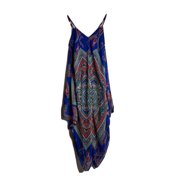 My Michelle Halter Handkerchief Midi Cruise Resort Paisley Summer Dress Sz Small - Picture 1 of 10